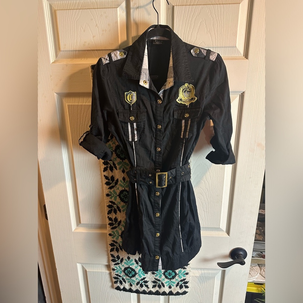 COOGI Black and gold mini dress Large